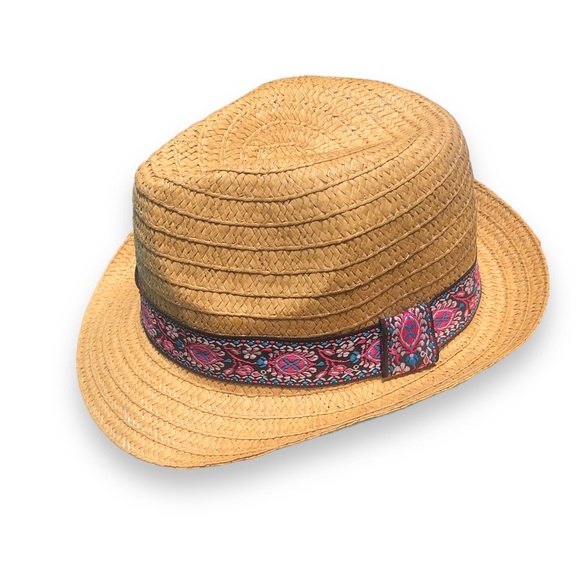 Ribbon Trim Fedora Straw Hat - Picture 1 of 4